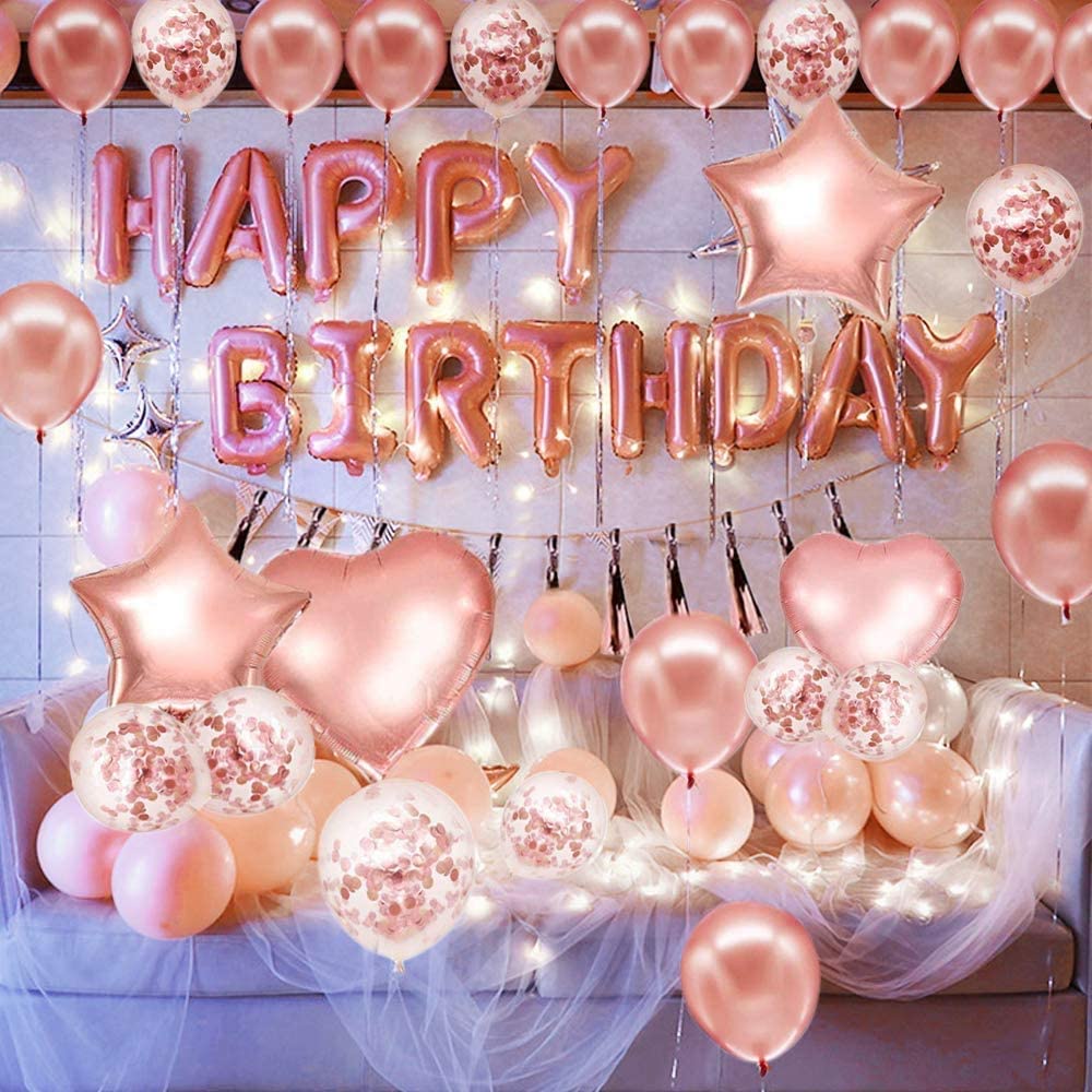  JZYZSNLB Globos de globo para cumpleaños de 3 años, 40  pulgadas, para primer cumpleaños, corona, figura, aluminio dorado y rosa,  decoración de feliz cumpleaños, para niños y niñas (Color: 3) 