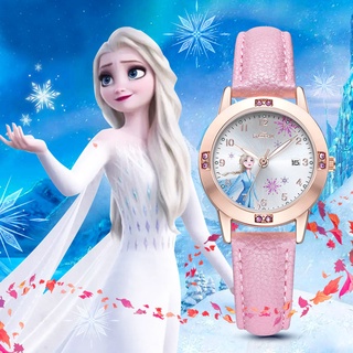 Frozen De Dibujos Animados Reloj Niñas Elsa Anna Princesa Niños Relojes  Correa De Cuero Lindo De Pulsera Regalos