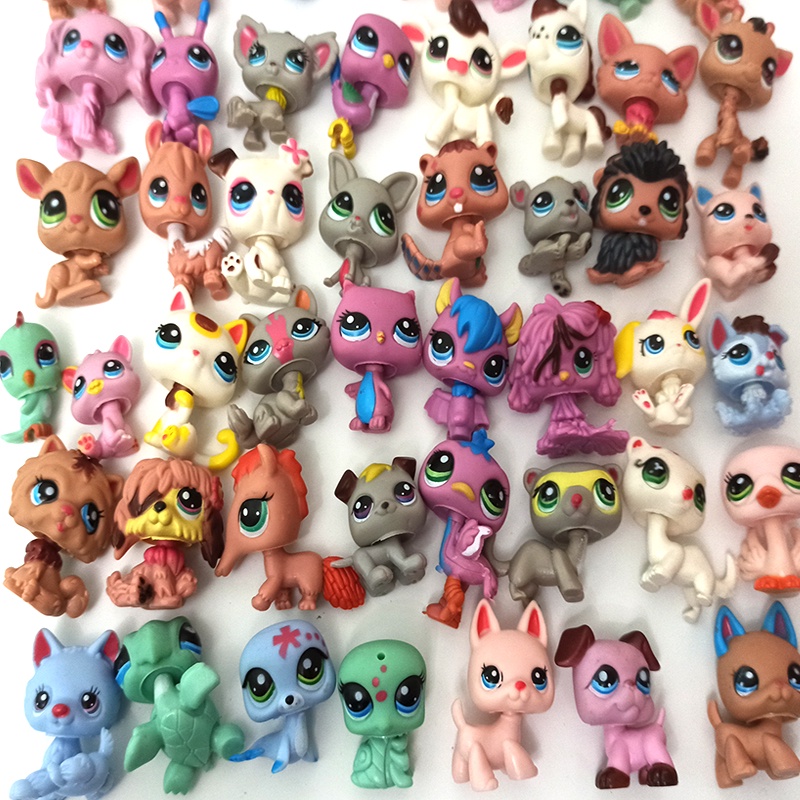 12 24pcs Littest Pet Shop Animales Modelos LPS Gato Perro Figuras