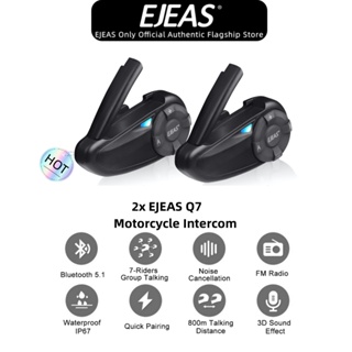 EJEAS V6 Pro Casco De Motocicleta Bluetooth Intercomunicador Auriculares  5.1 Impermeable , Con 2 Personas Hablar Al Mismo Tiempo , 1 Paquete Para  Shoei AGV KYT Yamaha Honda Forza 250