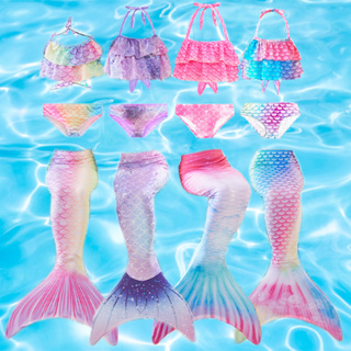 Conjunto de bikini de cola de sirena para nadar con monoaleta, regalo de  cosplay para niñas y niños