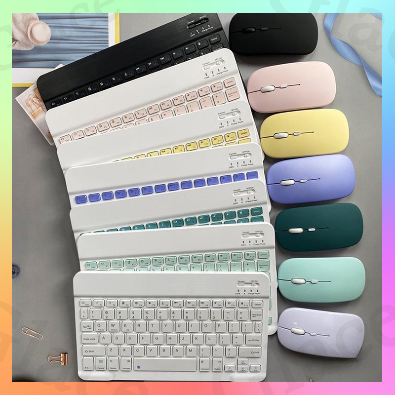 10 Pulgadas Teclado De Color Bluetooth Inalámbrico Ratón Conjunto Para  Android/ios/iPad/Macaron/tablet