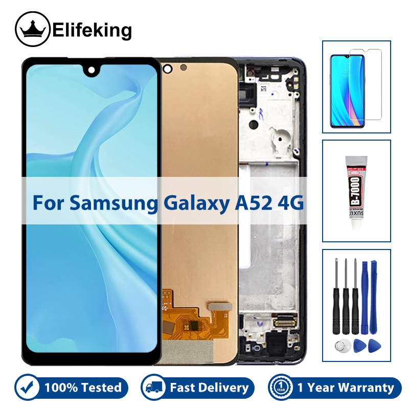 Pantalla LCD Super AMOLED original para Samsung Galaxy A52 4G / A52 5G  SM-A525 con montaje