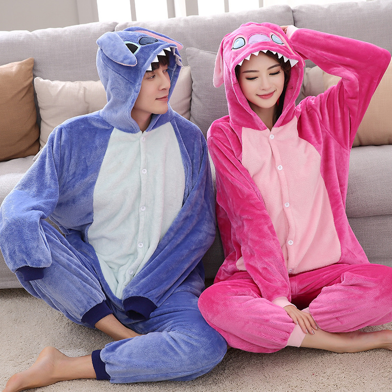 Pijamas De Animales Unisex Stitch Onesies De Dibujos Animados Disfraces ...