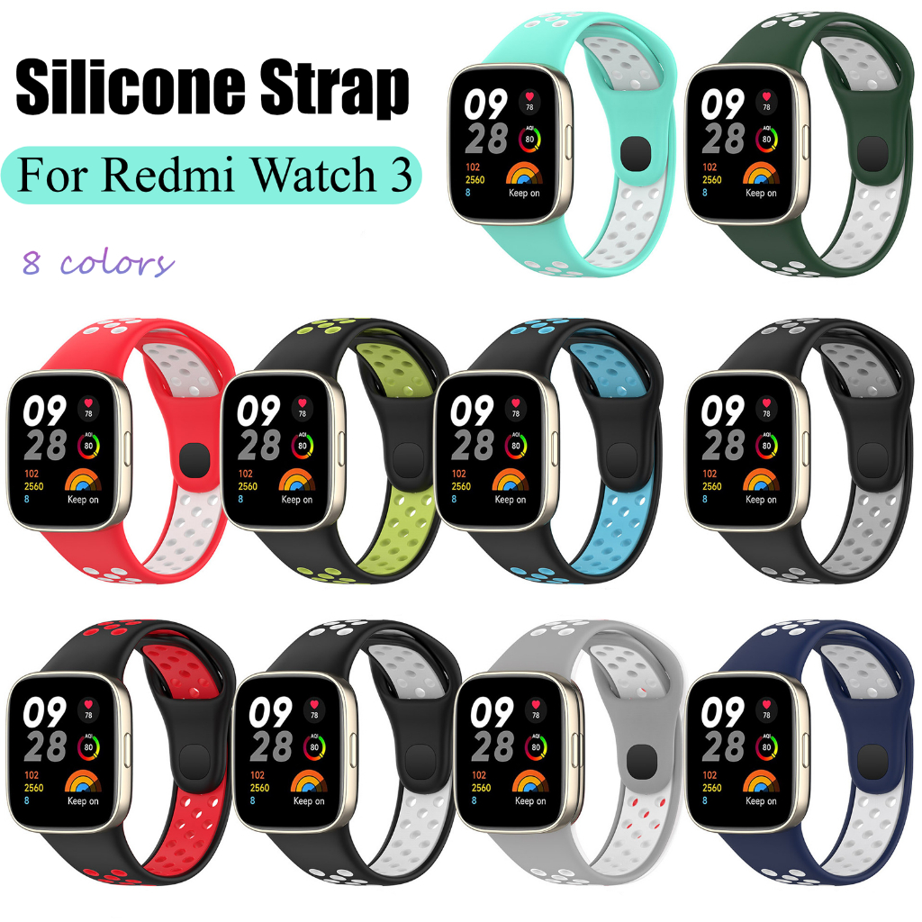 Nueva Correa De Silicona Para Xiaomi Redmi Watch 3 Active Pulsera  Transpirable De Dos Colores Para Watch3 Lite Correas De Repuesto