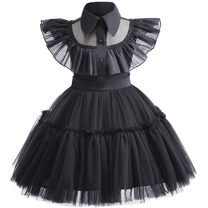 1 6 Anos Ninos Miercoles Addams Cosplay Para Nina Disfraz 2023 Nuevos Fiesta Vestidos Negros Shopee Colombia