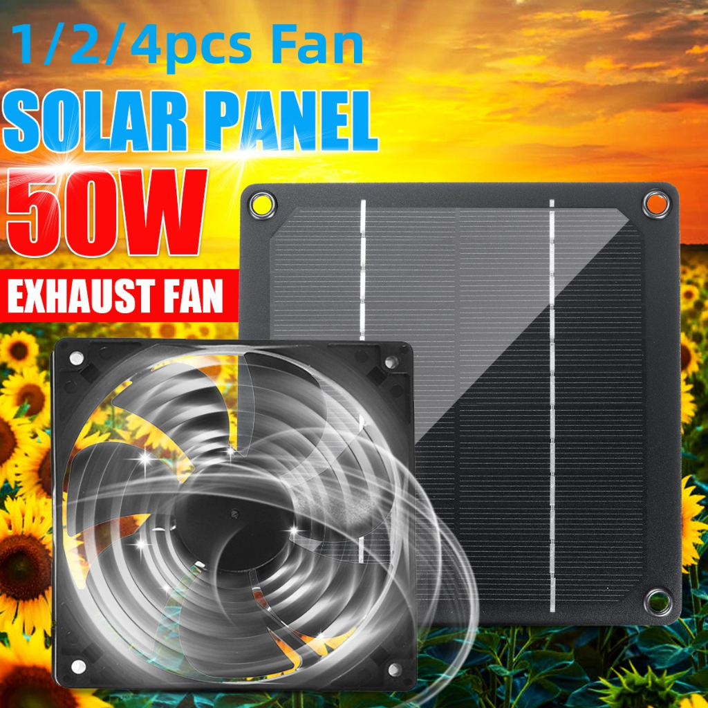 Ventilador Solar 3 Velocidades Carga Con Panel O Corriente