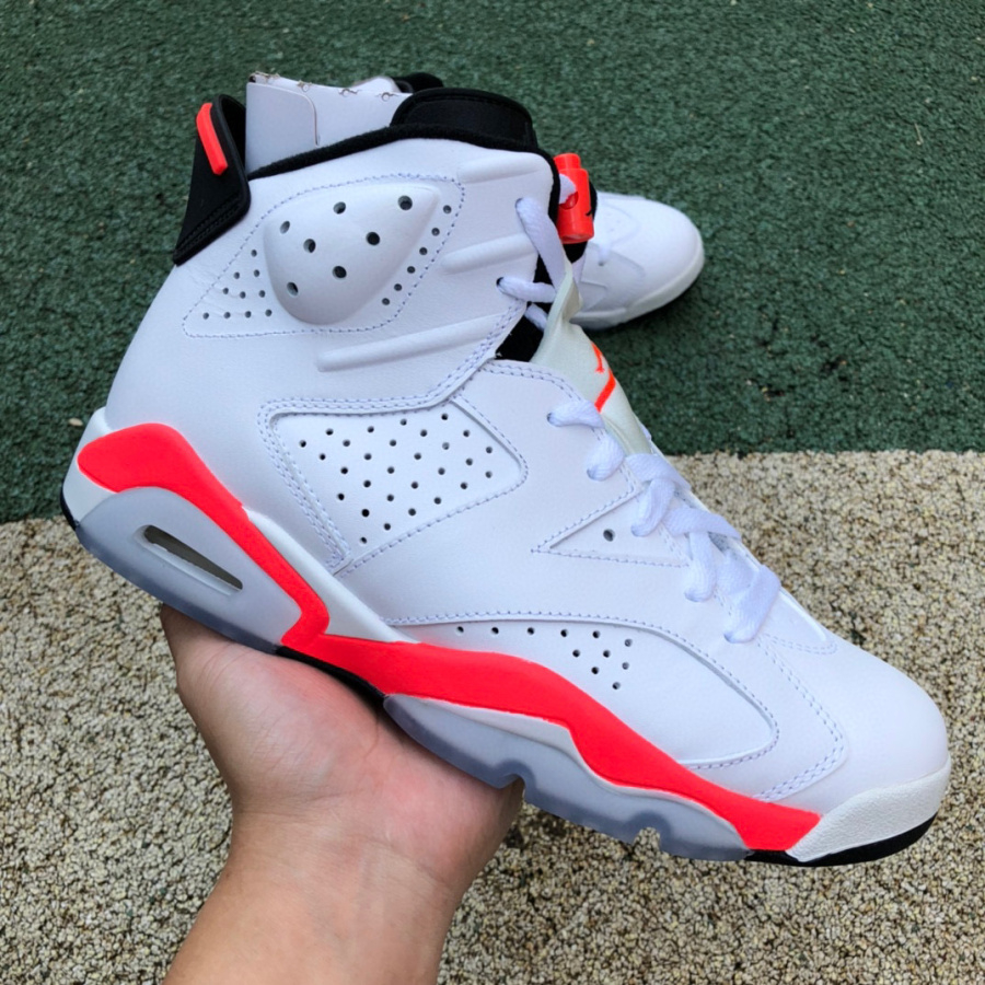 2023 Ready stock Air Jordan 6 Retro Infrared White Red Men's Running shoes  Aj 6 Basketball Zapatos 384664-123