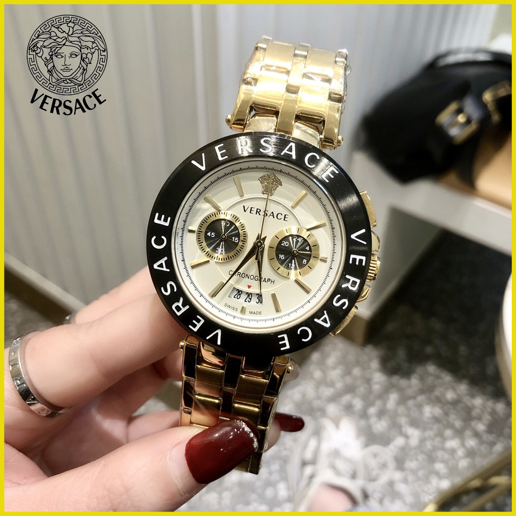 VERSACE Reloj Para Hombre Correa De Acero Inoxidable Movimiento De