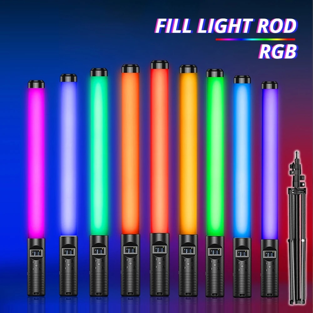 LED Fill Light Stick RGB Color Photography Portable Handheld Con Remote