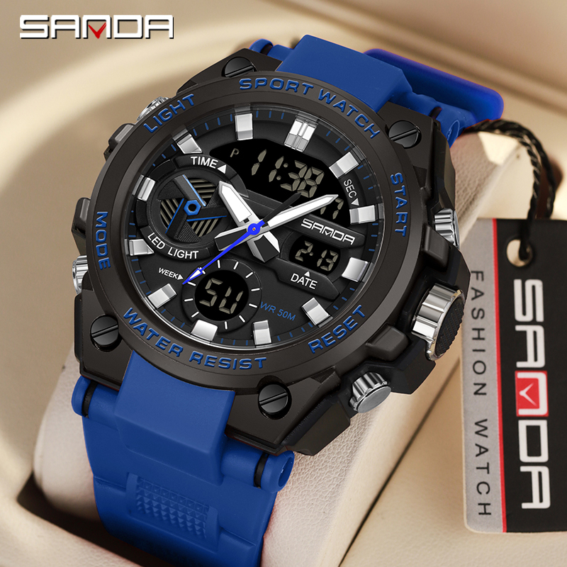 Sanda Fashion Watch, Impermeable Reloj Deportivo Multifuncional