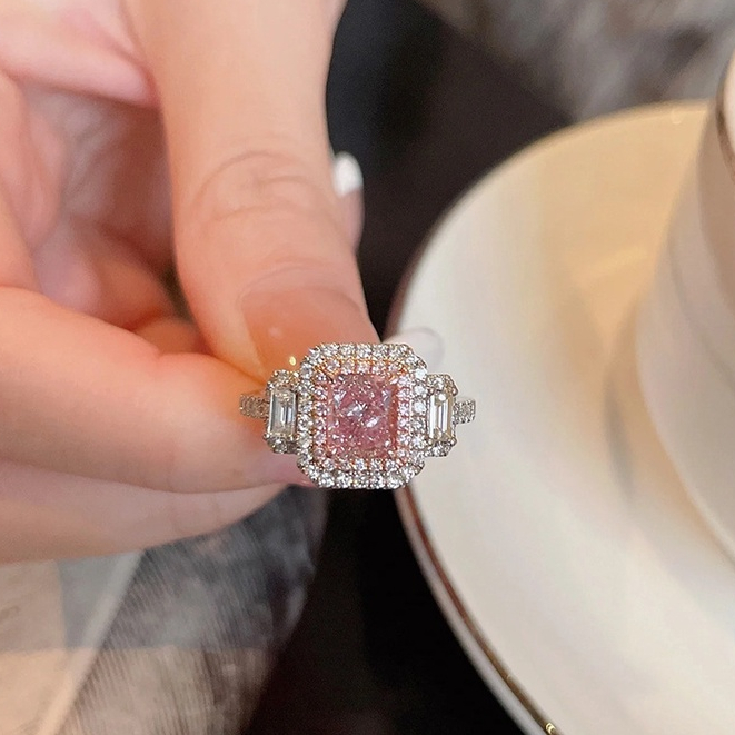 Anillo discount diamante rosa