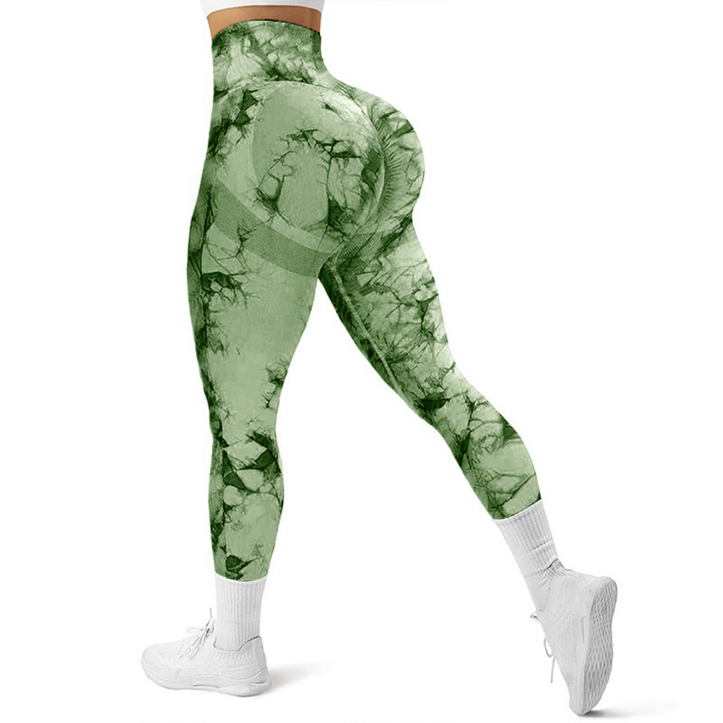 SOFTSAIL Leggings Donna In Cotone Al 95% Leggings Per Donne Vita Alta Lunghezza Totale Legging Pantaloni Elastici Tempo Libero Relax Passeggiata Verde