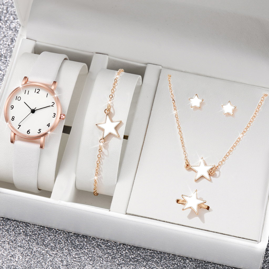 [Reloj + Pulsera] Juego De Relojes De Color Blanco Para Mujer Conjunto ...