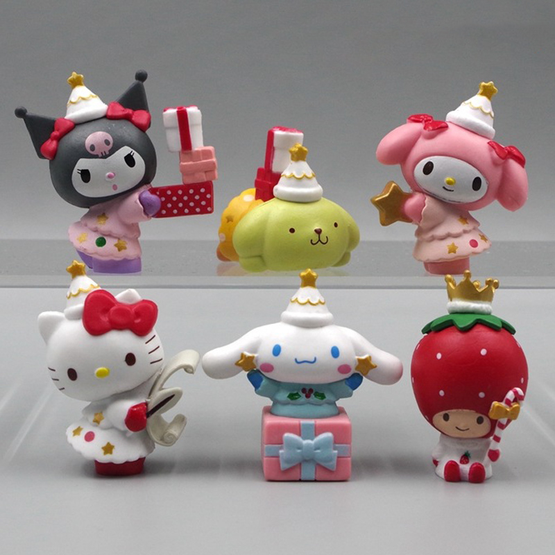6 Unids/Set Sanrio Anime Figura Kuromi Hello Kitty Mi Melodía ...
