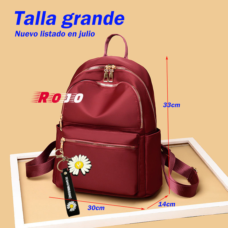 Mochila De Color Solido Impermeable De Tela Oxford Para Mujer Bolsa Escolar De Gran Capacidad Para Viaje Shopee Colombia