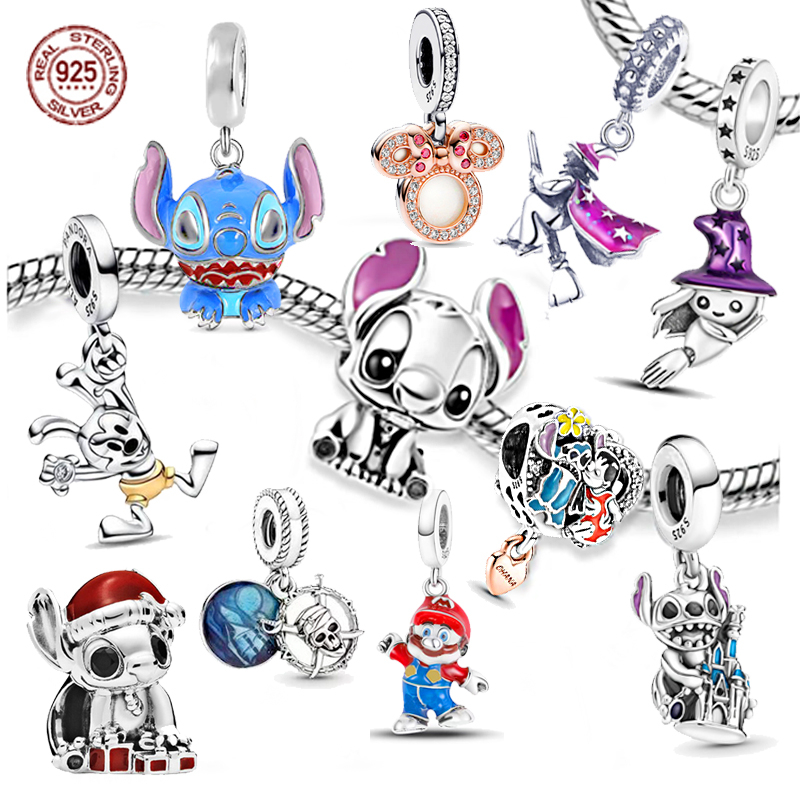  Kit de pulseras de dijes para niñas, kit de fabricación de  joyas con cuentas de pulsera de Mickey Mouse para pulsera Pandora, dijes de  joyería, pulseras para hacer joyas y manualidades