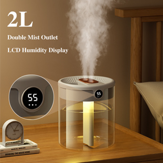 Comprar Humidificador de aire de doble boquilla de 2L, pantalla LCD de  humedad, difusor de aceites esenciales de gran capacidad