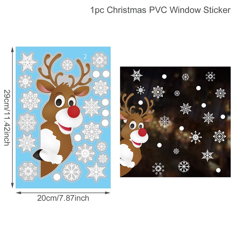 Pegatinas De Navidad Para Ventanas De Nieve, Calcomanías Para Decoración De Ventanas De Vidrio, Decoraciones De
