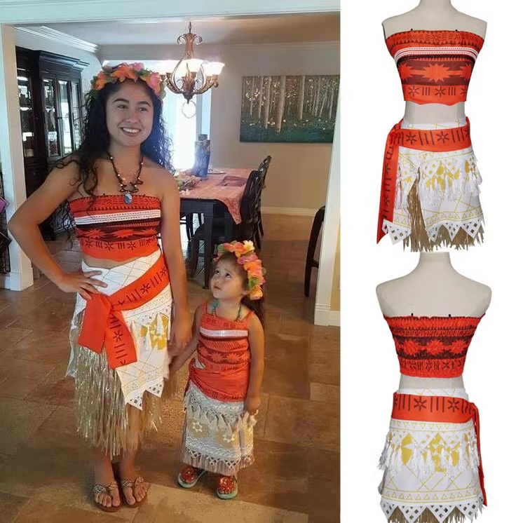 Moana Cosplay Maui Ropa Para Niños Princesa Disfraz disney Vestido