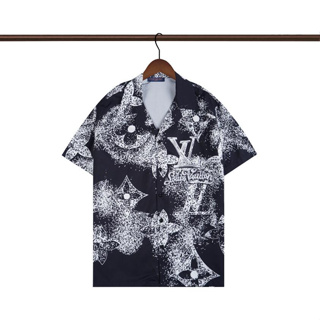 Q26 # Camiseta De Verano Louis Vuitton Con Estampado Digital Gráfico Para  Hombre Camisa De Manga Corta LV Moda Hombres Tops Playa