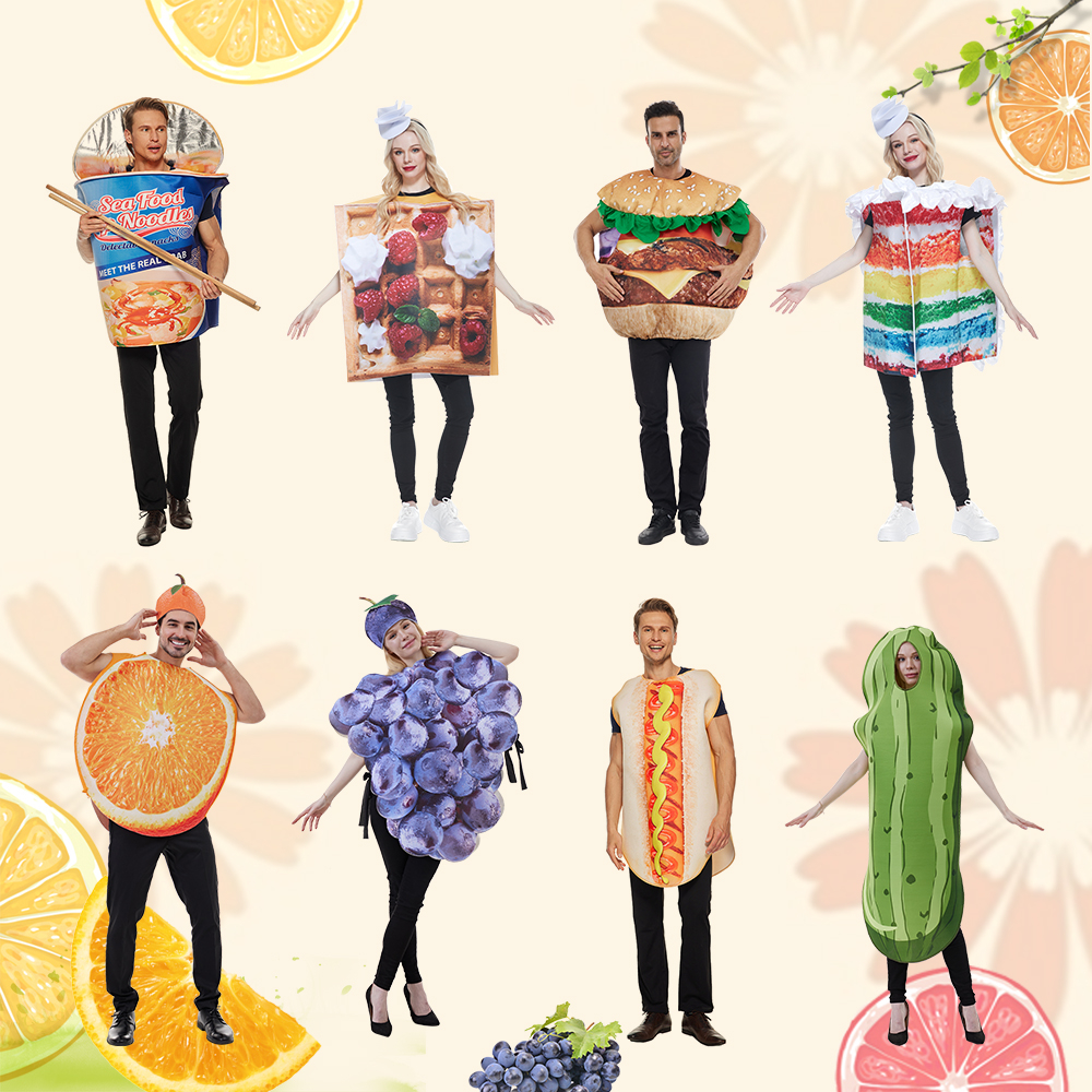 Disfraz de pepino para adultos y niños, ropa de fiesta de frutas