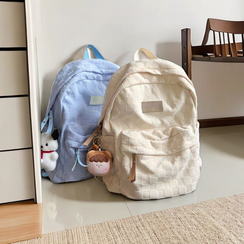 Mochila De Pana De Color Sólido, Mochila Simple De Gran Capacidad Con  Cremallera, Linda Bolsa Para Estudiantes, Las Mejores Ofertas Diarias De  Hoy