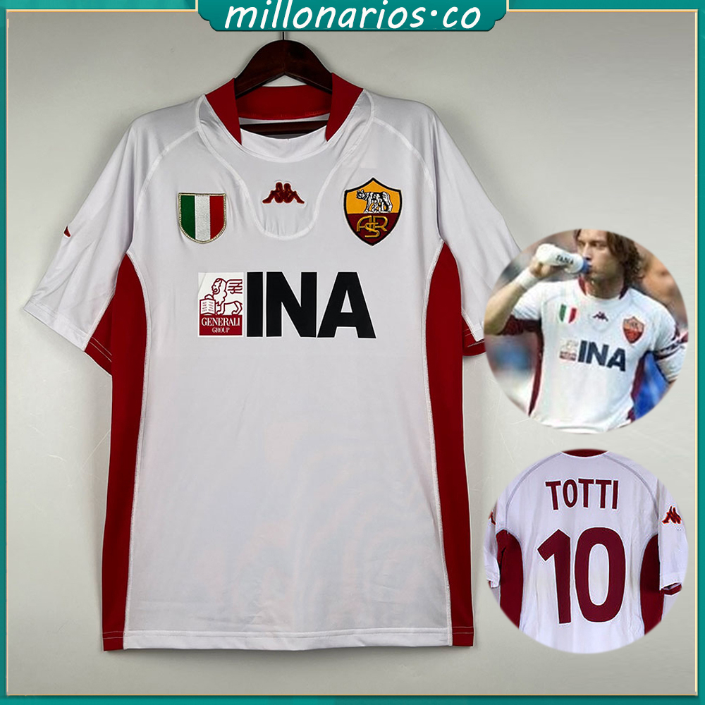 2001 2002 Retro Jersey AS Roma Visita Camiseta de Futbol Personalizacion Nombre Numero Vintage Jersey Shopee Colombia