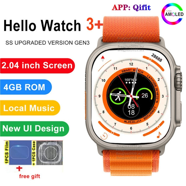 Hello Watch 3+ Amoled Smart Hombres H12 Ultra Plus 49mm 1 : 1