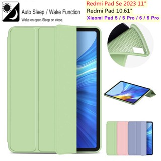 Funda para Xiaomi Pad 6 Pro/Pad 6 11 '' 2023, plegable folio ultrafino pu  cuero soporte caso cubierta para xiaomi pad 6 Pro/pad 6 11 '' negro