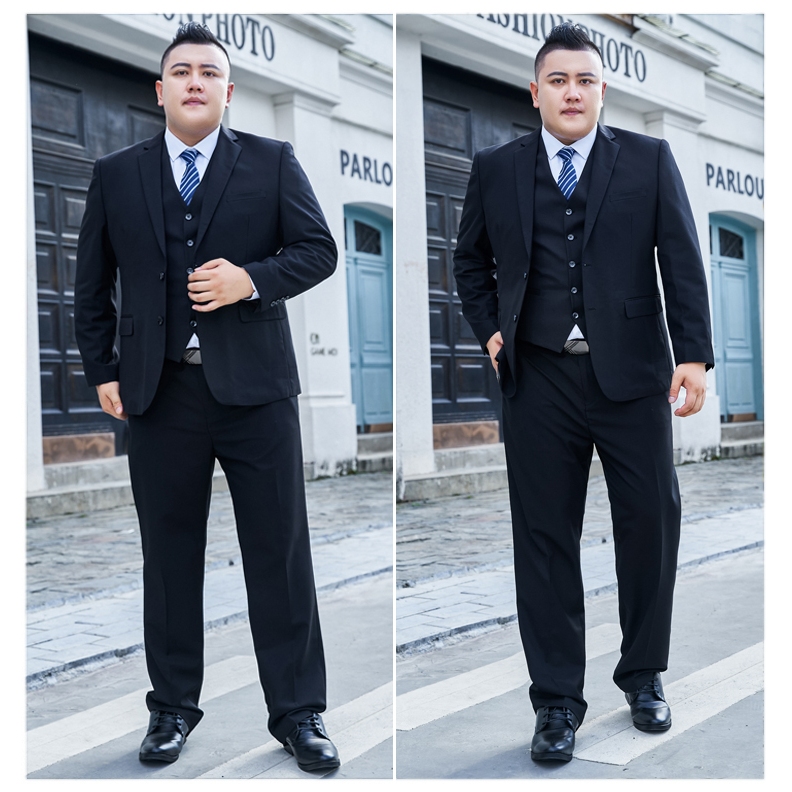 Gordos Hombres Azul Marino Mas Tamano Suelto Blazer Pantalon Oversize Negro Delgado Negocio Traje Formal De Manga Larga Camisa De Trabajo Chaleco Shopee Colombia