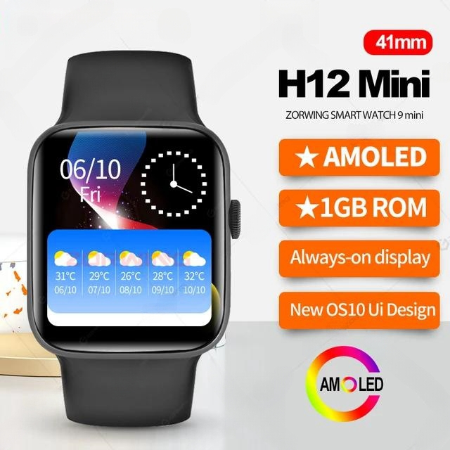 2023 AMOLED H12 Mini Reloj Inteligente 1GB ROM Hombres 41mm Grabación De  Música Local Smartwatch OS10 Álbum Sincronización Mujeres Qifit