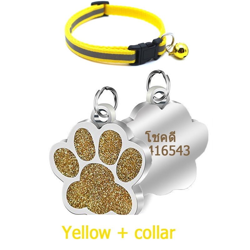Personalizada Script Inicial Del Alfabeto Letra A Dainty Dog Cat Pet Kitten Puppy Paw Print Collar Animal Joyería Para Mujeres 14K Chapado En Oro Amarillo .925 Plata De Ley Grabado Personalizado