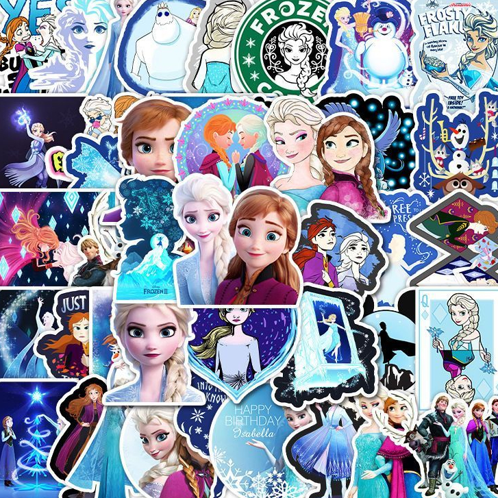 50Pcs Lindo Frozen Princesa De Dibujos Animados De Disney Graffiti Pegatinas  A Prueba De Agua Para Los Teléfonos De Bricolaje Portátil Guitarra  Bicicleta Coche Casco Decoración Calcomanía