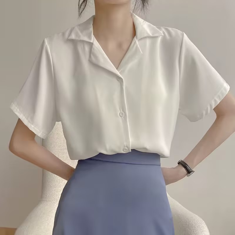 Blusa Blanca Para Mujer Sin Mangas Camisa De Trabajo De Oficina