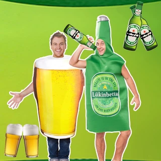 Attirex - Disfraz de vaso de cerveza para adultos, divertido traje de pinta, disfraz de Halloween para adultos, ropa de fiesta Attirex - Disfraz de vaso de cerveza para adultos, divertido traje de pinta, disfraz de Halloween para adultos, ropa de fiesta