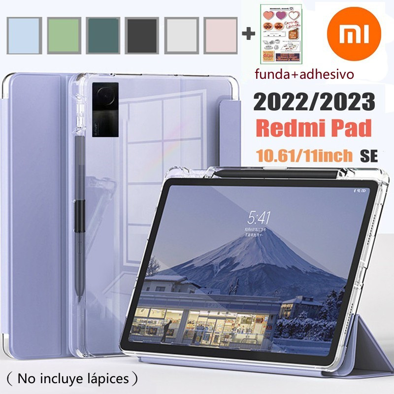 Funda Redmi Pad SE De 11 Pulgadas 2023 Con Ranura Para Bolígrafo Tablet  10,61 Inteligente Auto Wake/Sleep Carcasa Trasera Transparente Esmerilada