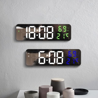 Reloj de espejo multifuncional Led Digital Mirror Clock de escritorio  Creatividad Maquillaje Espejo Despertador Temperatura del hogar Reloj  electrónico