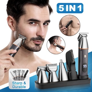 Recortadora de Barba Hombre, Todo en 1 Maquina de Afeitar Electrica  Impermeable IPX6, Afeitadora Corporal Masculina Recargable Kit para Nariz  Cejas Axilas Piernas : : Belleza