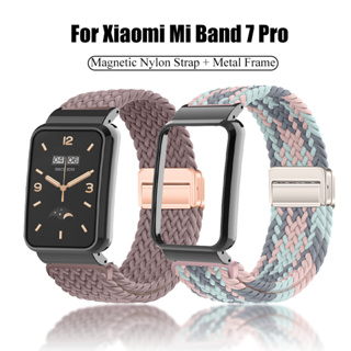 Compatible con Xiaomi Mi Band 7 Pro Band 7 Pro, correa de repuesto de cuero  Mi Band 7 Pro, accesorios de pulsera con marco de metal para Xiaomi Mi