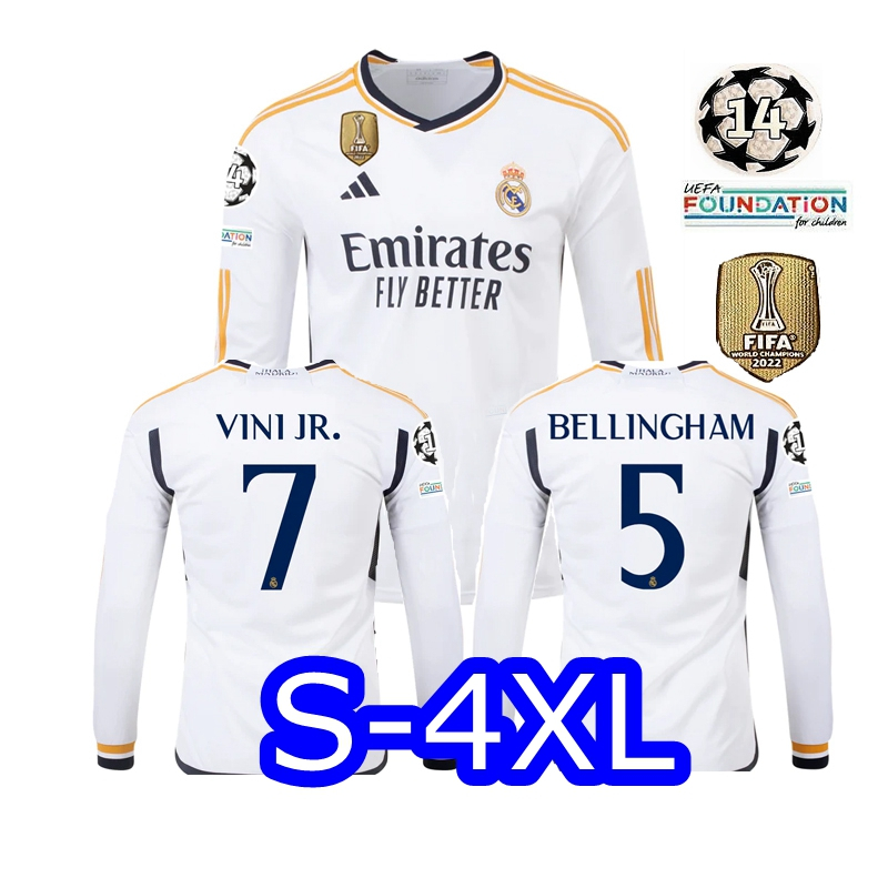 Camiseta De Fútbol Real Madrid 2023 2024 Local VINI JR BELLINGHAM