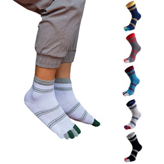 Calcetines Elásticos De Cinco Dedos De Color Sólido Para Hombre