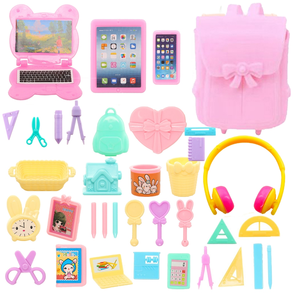 Juego De Vida Para Muneca Barbie 36 Piezas 1 Mochila 3 Ordenadores 1 Auricular 31 Accesorios Para Casa De Munecas De 11 5 Pulgadas Juguetes Para Ninas De 8 A 10 Anos Sin Shopee Colombia