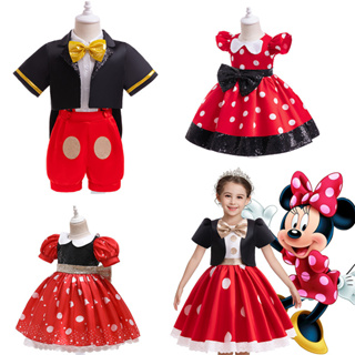 Niños Niñas Minnie Mouse cosplay Disfraz Tul Vestido con diadema Fancy  Dress