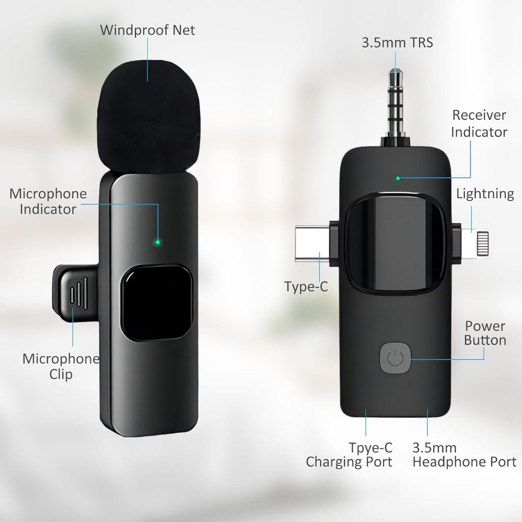 Micrófono Inalámbrico Para IPhone Y Android - Mini Micrófono De Solapa Con Cancelación De Ruido