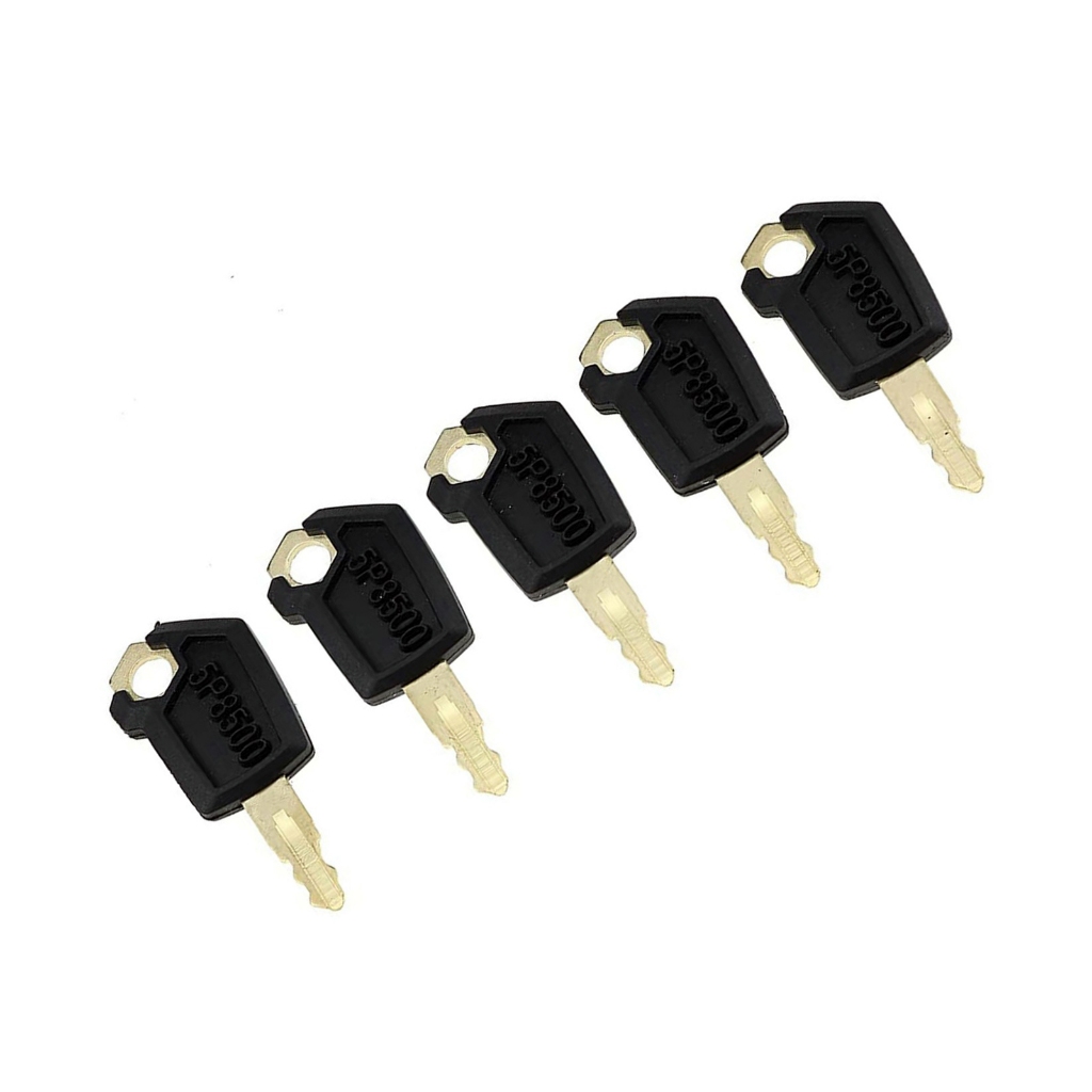 Llaves De Encendido Para Caterpillar - Juego De 4 Llaves Universales 5P8500, Plástico Y Hierro, Negro/dorado