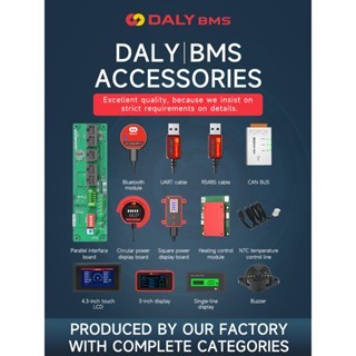 DALY Smart BMS Accessaries Bluetooth Dongle Display Di Alimentazione Luci Scheda USB A RS485 UART Cavo LCD Touch Screen Sensori NTC - Foto 8