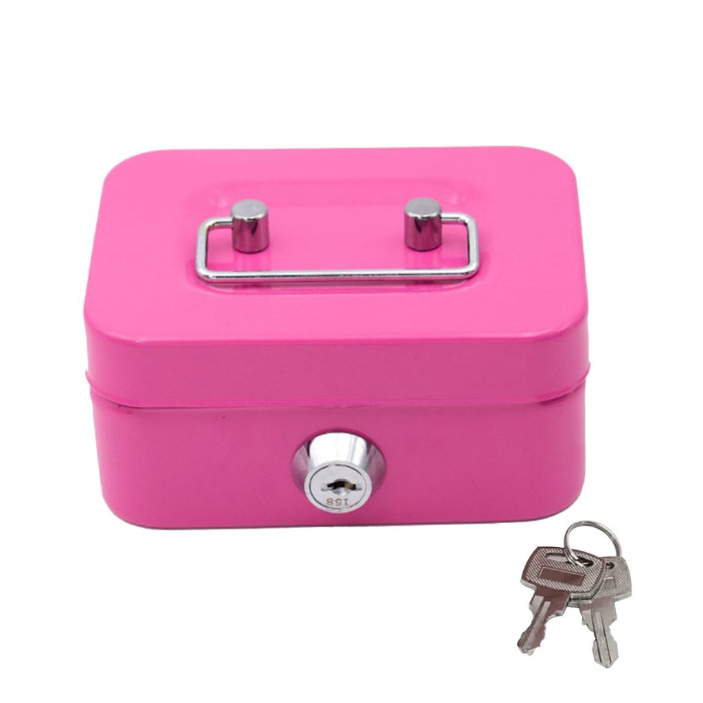 Caja Fuerte Para Dinero Mini De Llave De Metal Banco Pequeña Seguridad  Cajas De Monedas Portátiles Robustas Y Bloqueables Para La Colección De Los 