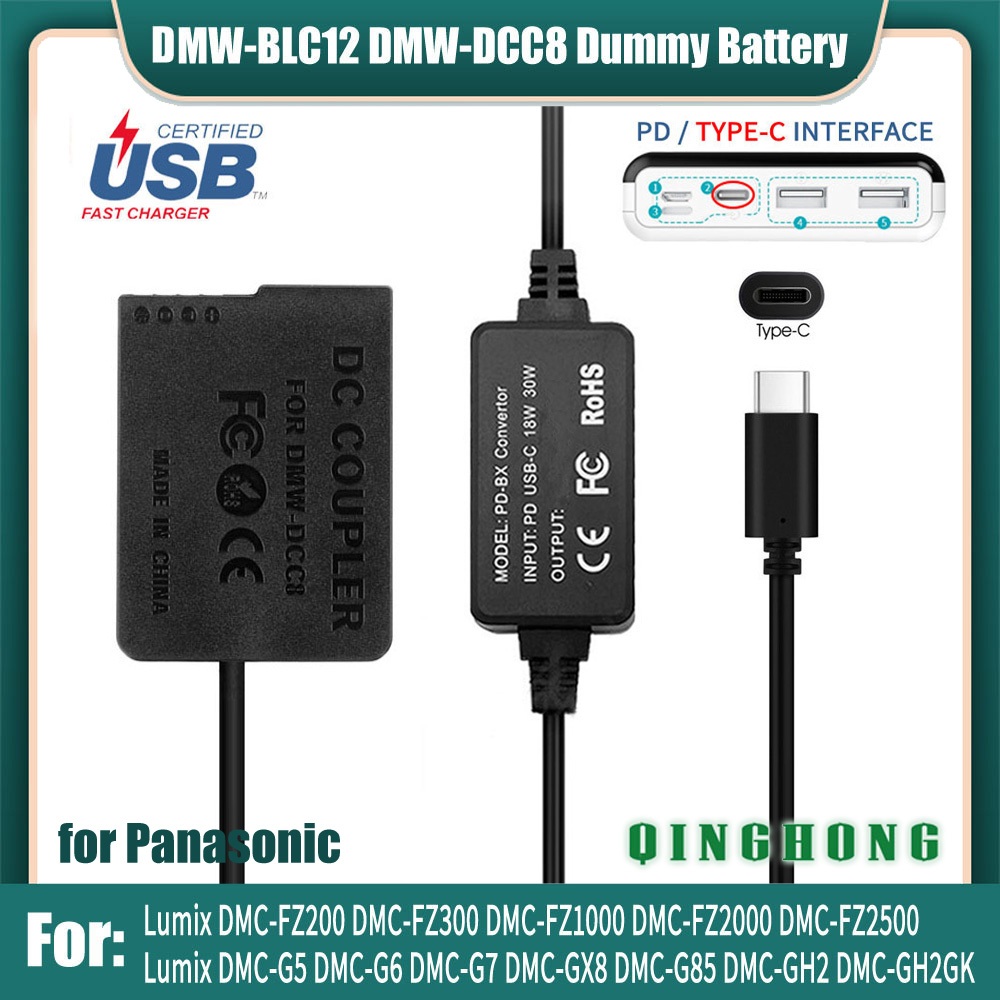 Cable D-Tap A Batería Falsa Para Panasonic Lumix - Alimentación Externa Desde Baterías V-Mount Para S5, GH6, G9