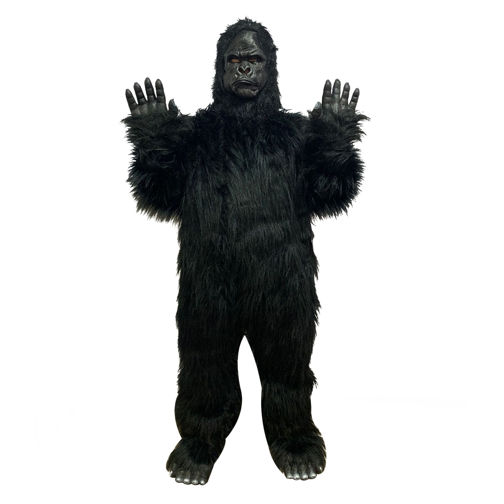Máscara De Gorila De Látex Para Adultos – Disfraz Realista Con Pelo Negro, Ideal Para Halloween Y Carnaval